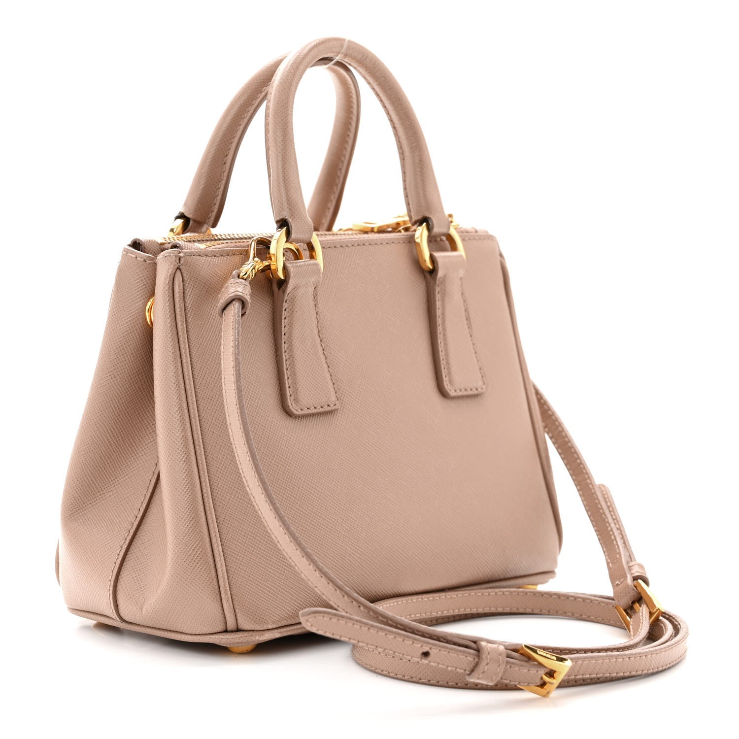 Prada Saffiano Lux Micro Galleria Double Zip Tote Cammeo 3 of 12