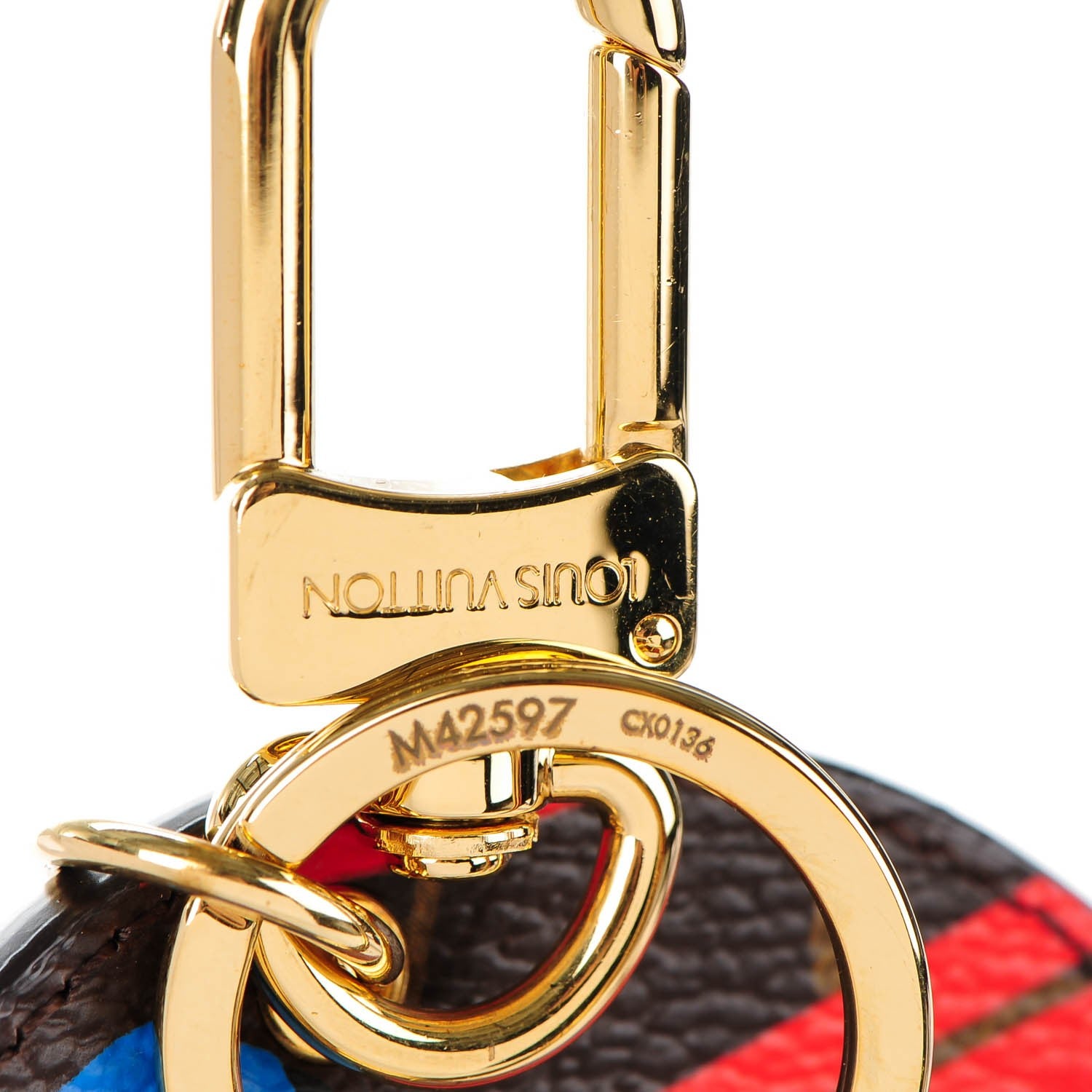 Louis Vuitton Monogram Jungle Dots Bag Charm Key Holder Coquelicot Denim 6 of 7