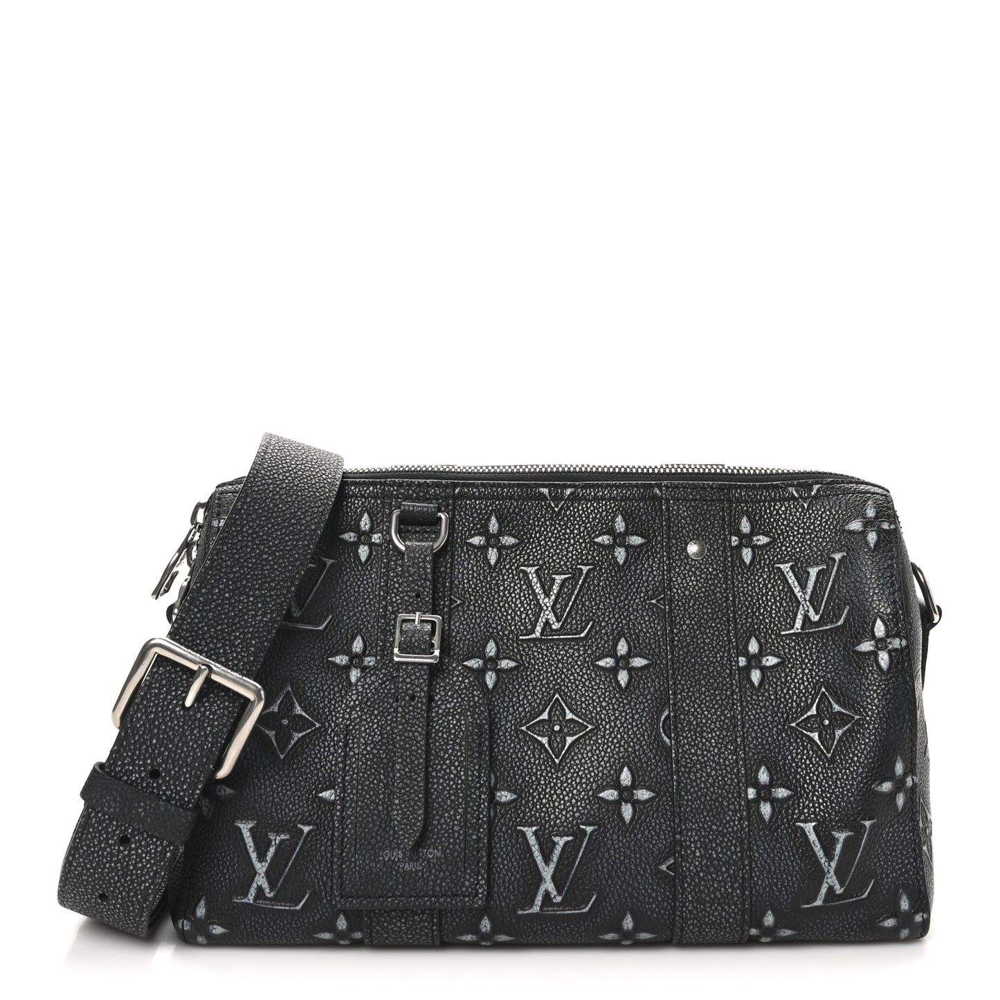Cowhide Faded Monogram City Keepall Charcoal