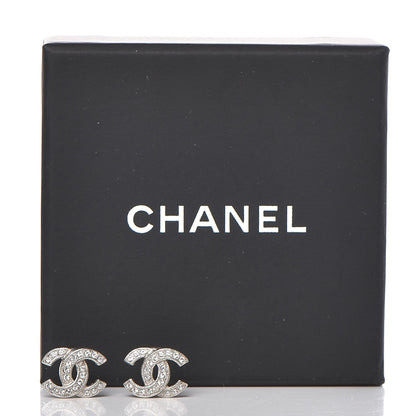 Chanel Crystal Mini CC Earrings Silver 5 of 5