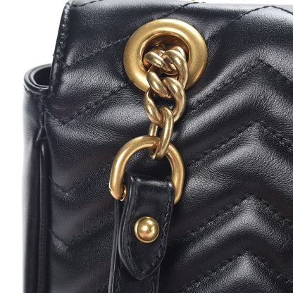 Gucci Calfskin Matelasse Small GG Marmont Shoulder Bag Black 19 of 19