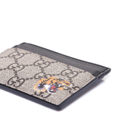 Gucci GG Supreme Monogram Tiger Print Card Holder Black 7 of 9