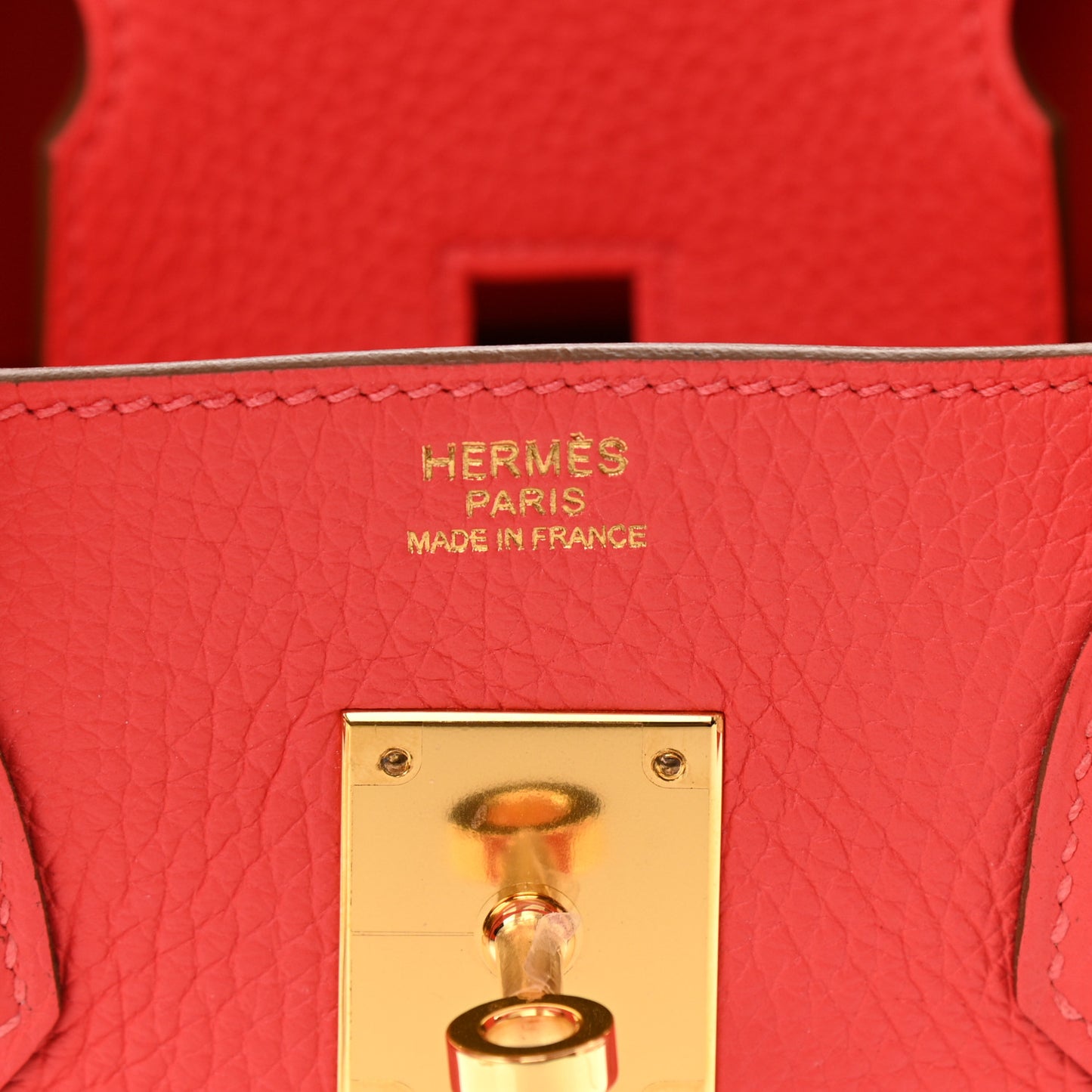 Taurillon Clemence Birkin 30 Rouge Pivoine