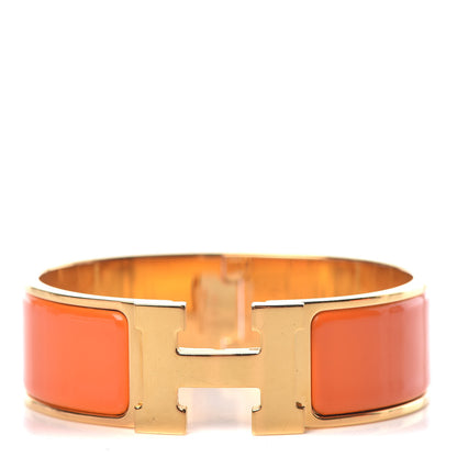 Hermes Enamel Wide Clic Clac H Bracelet GM Orange 1 of 5