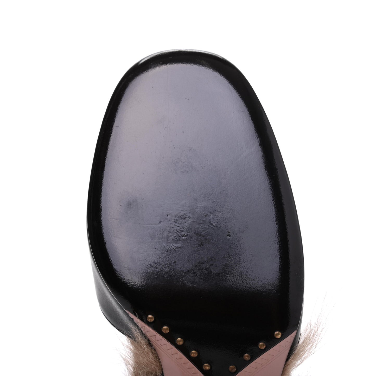 Calfskin Heloise Fur Slide Mules 36.5 Black