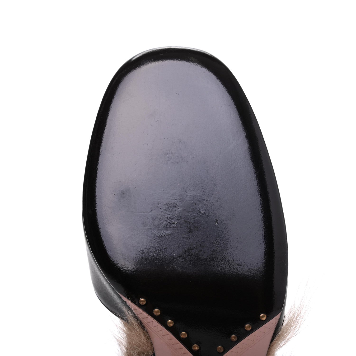 Gucci Calfskin Heloise Fur Slide Mules 36.5 Black 9 of 9