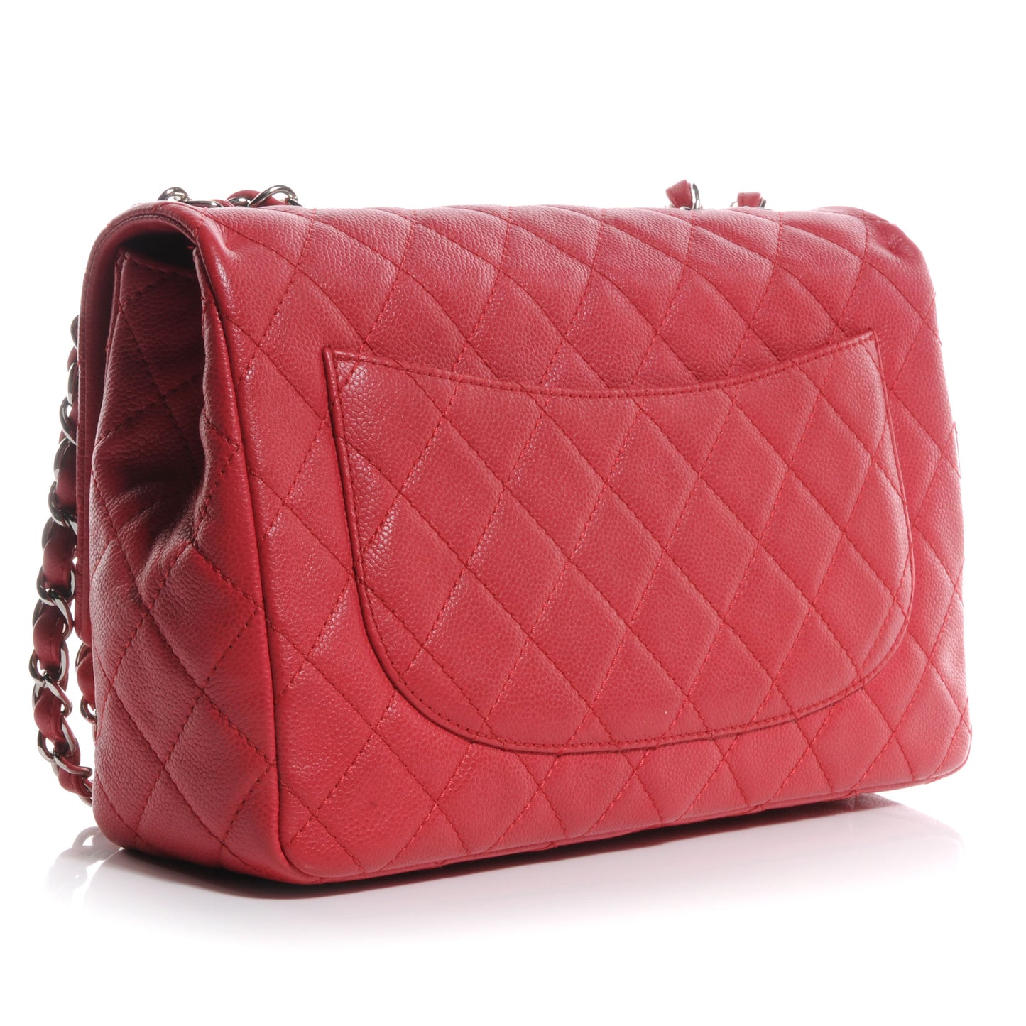 Washed Caviar Jumbo Single Flap Fuchsia