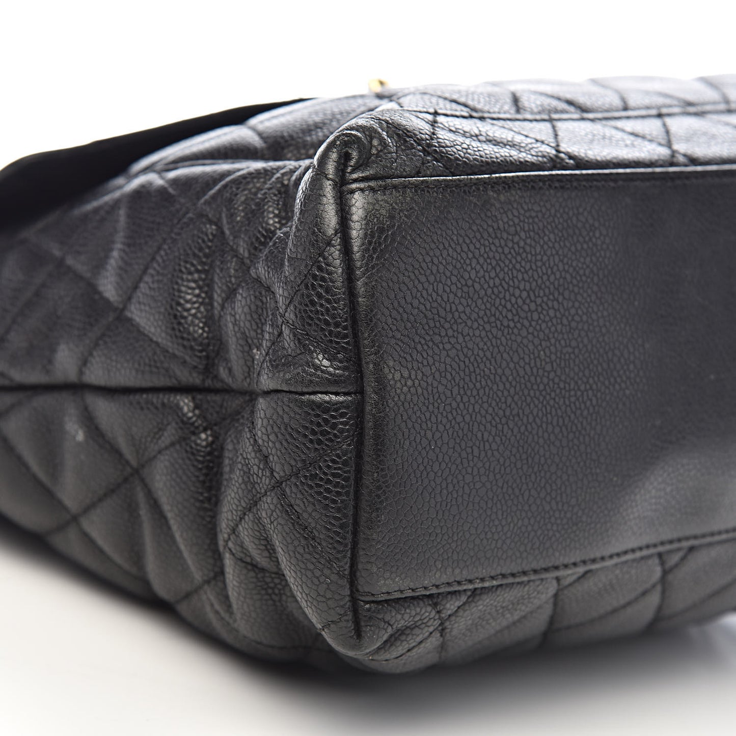 Caviar Quilted Flap Shoulder Bag Black