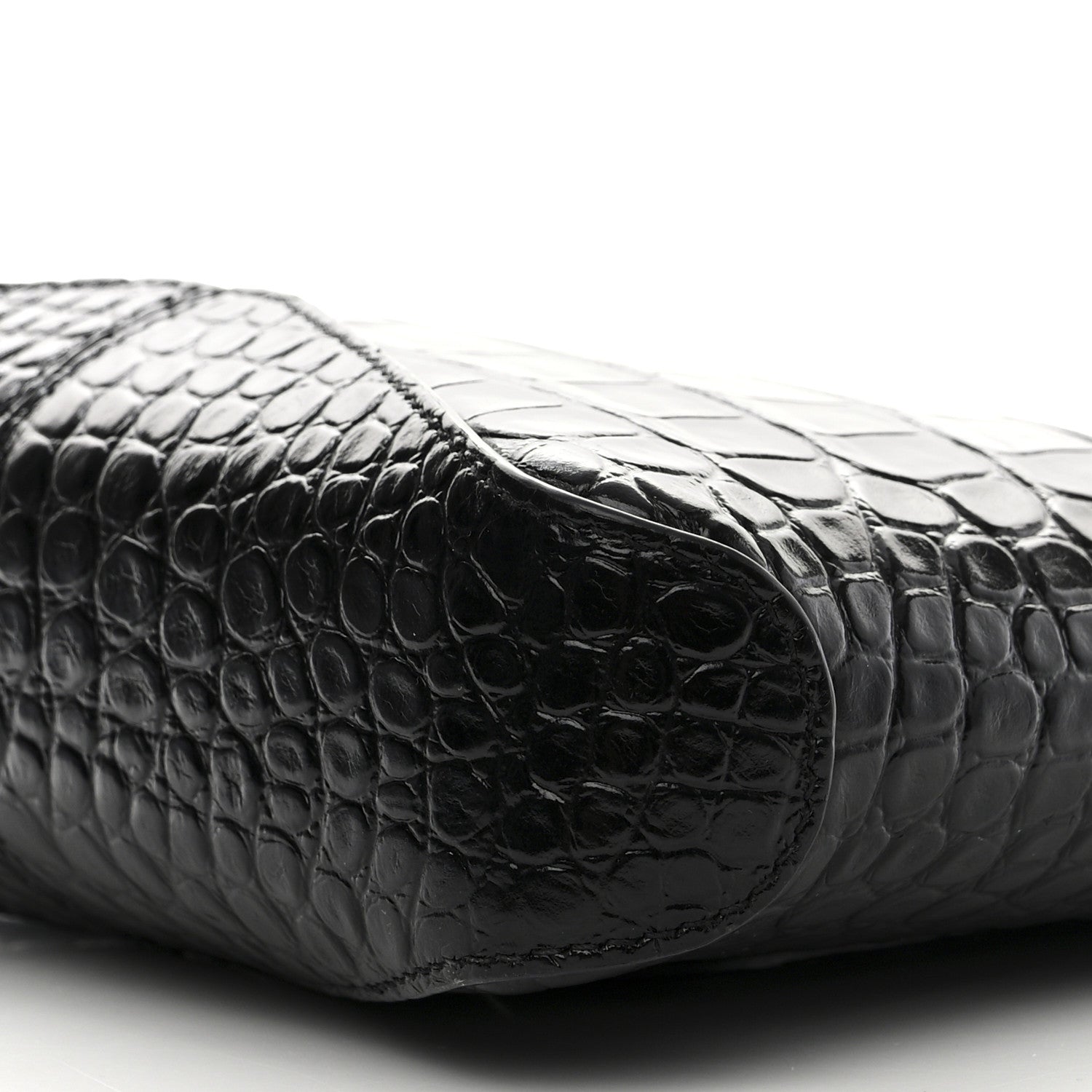 Balenciaga Shiny Super Supple Calfskin Crocodile Embossed Small XX Bag Black 10 of 11