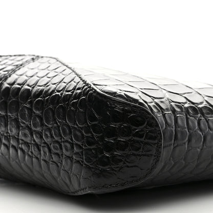 Balenciaga Shiny Super Supple Calfskin Crocodile Embossed Small XX Bag Black 10 of 11