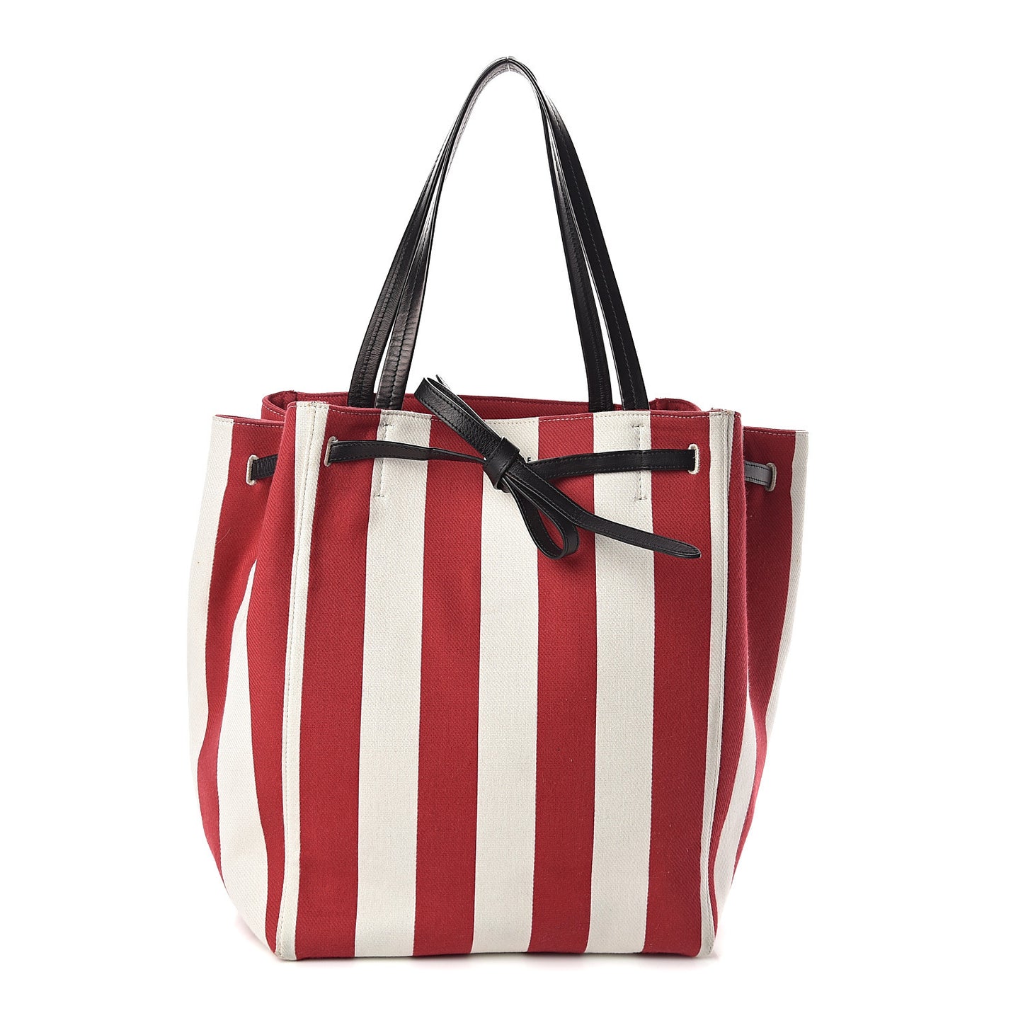 Canvas Striped Medium Belt Cabas Phantom Red White