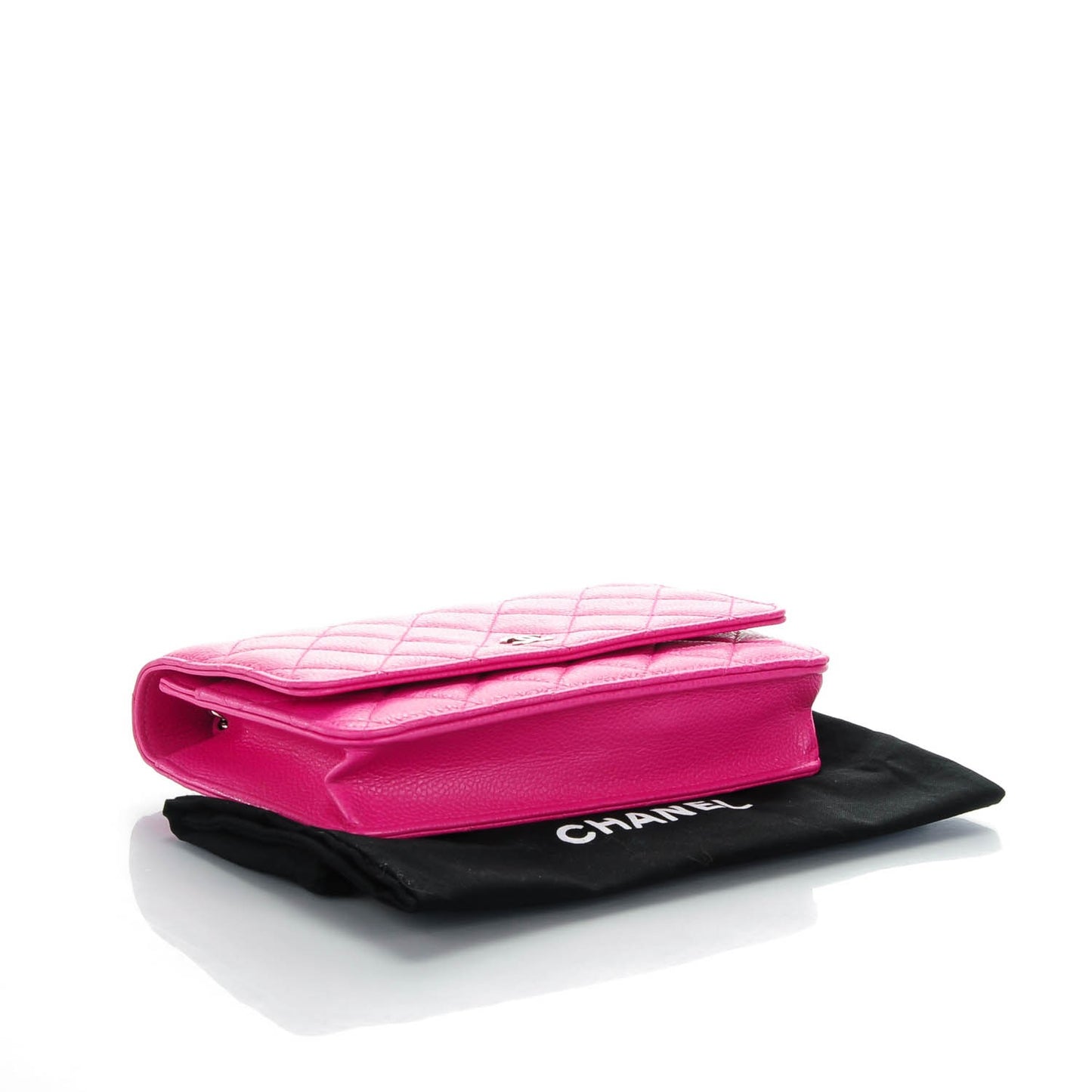 Caviar Quilted Wallet on Chain WOC Pink