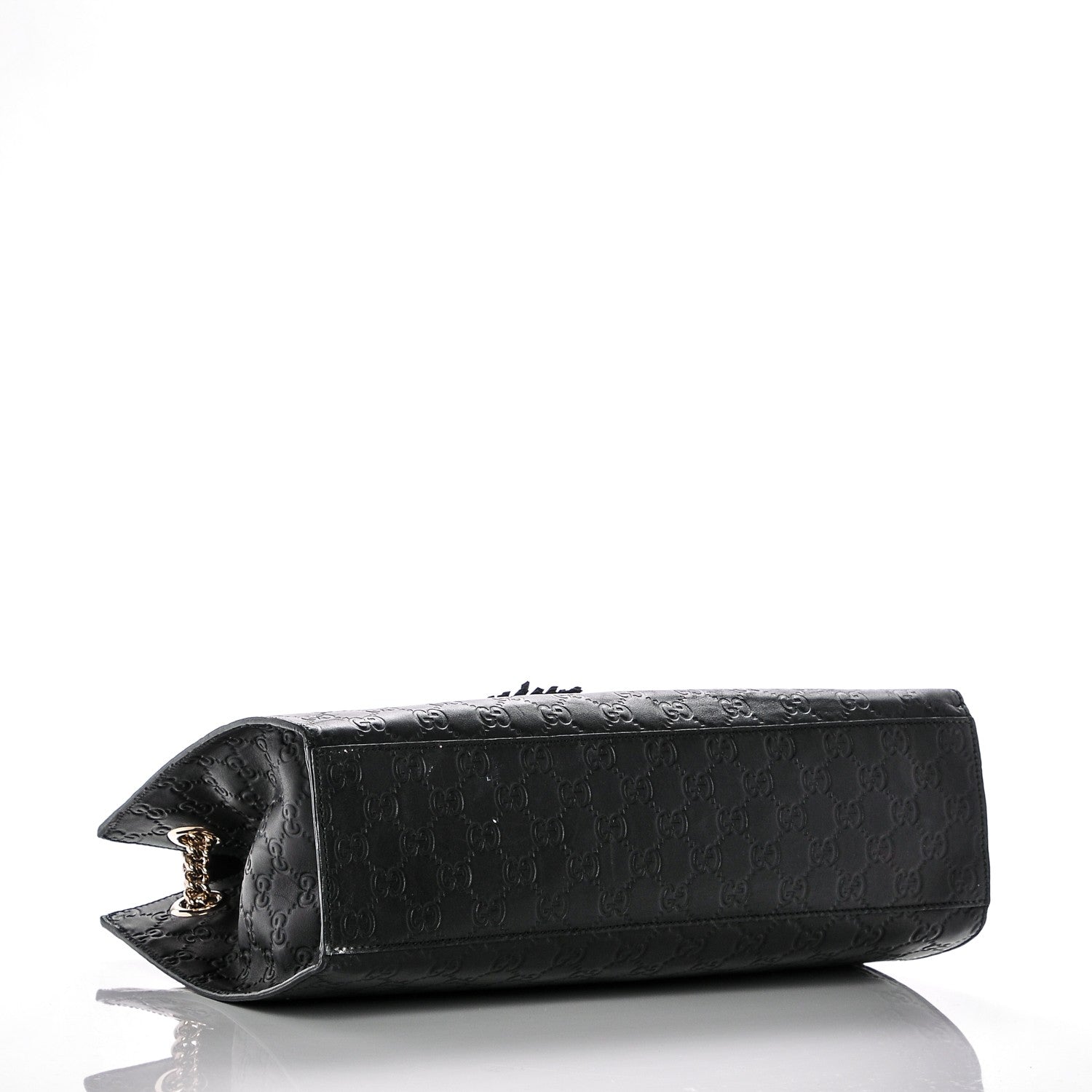 Gucci Guccissima Large Emily Chain Shoulder Bag Black 4 of 6