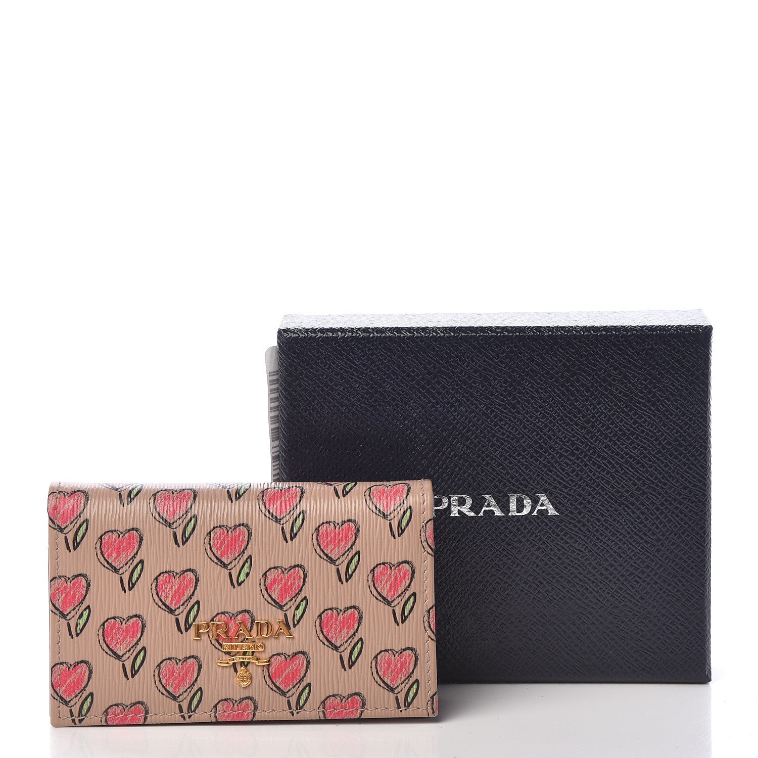 Prada Vitello Move Love Print Card Holder Cipria 8 of 8