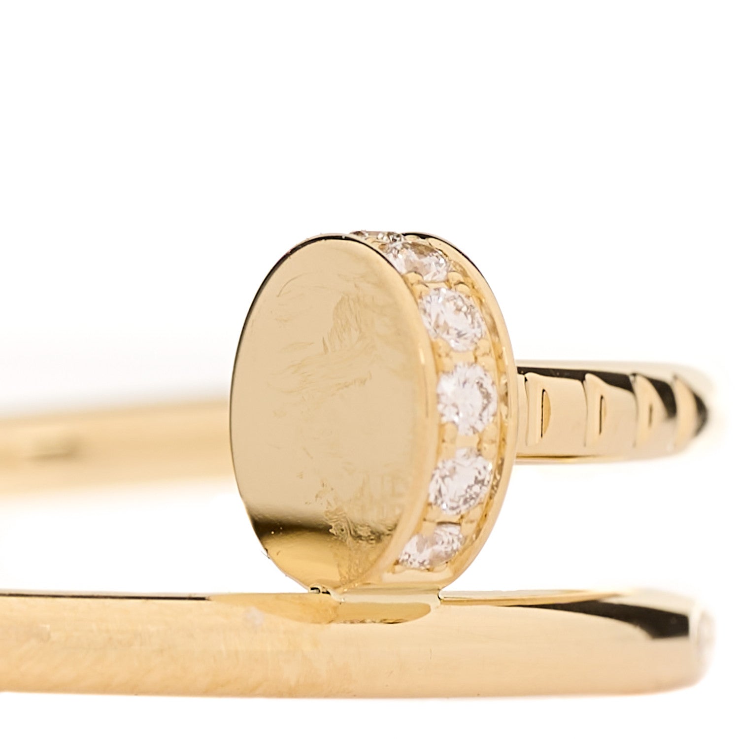 Cartier 18K Yellow Gold Diamond Small Juste Un Clou Ring 56 7.5 4 of 6