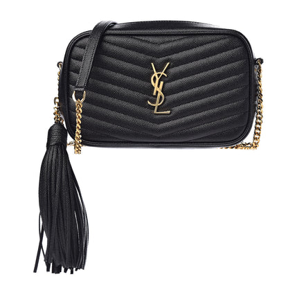 Saint Laurent Grain De Poudre Matelasse Monogram Mini Lou Camera Bag Black 1 of 10