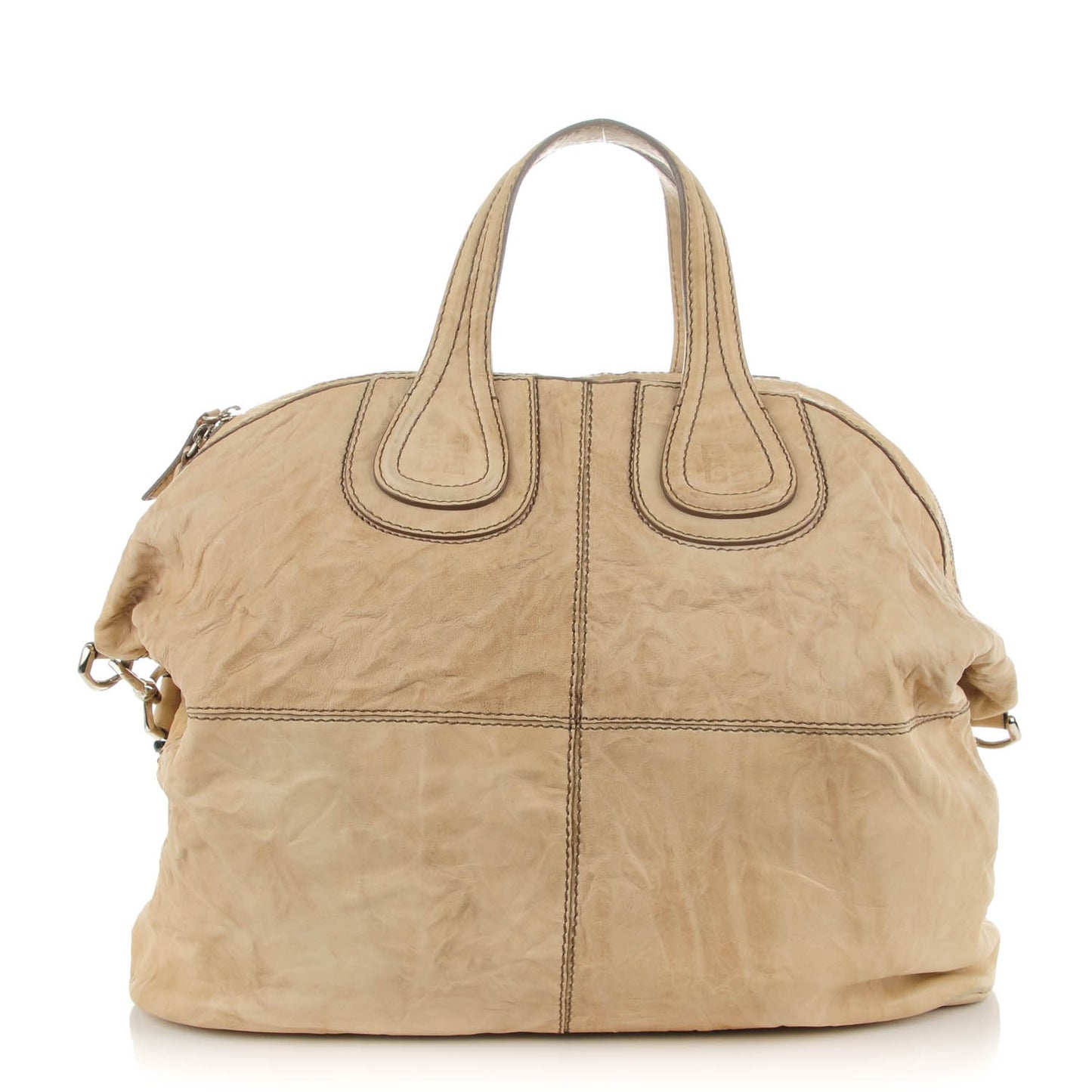 Wrinkled Lambskin Large Nightingale Beige