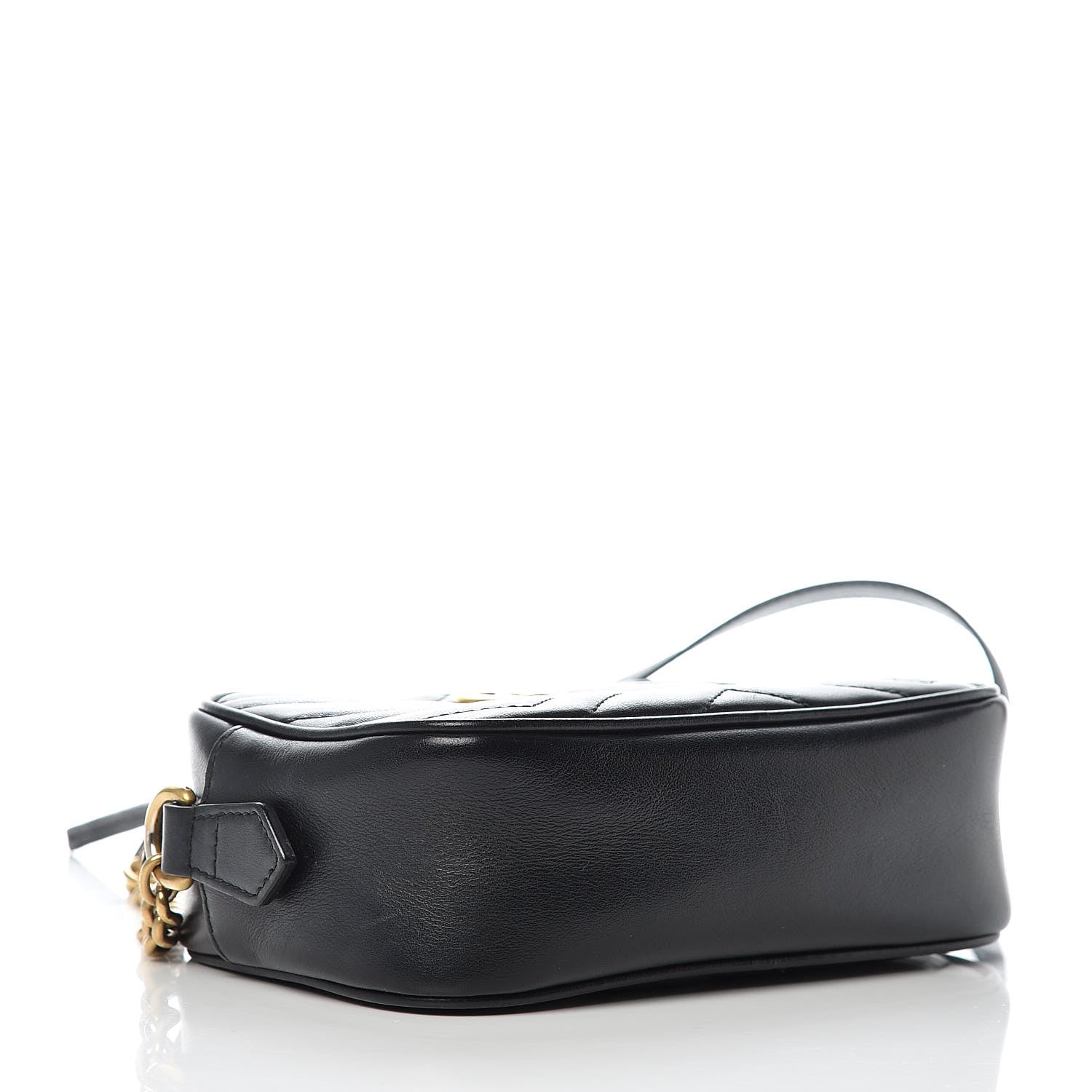 Gucci Calfskin Matelasse Mini GG Marmont Chain Shoulder Bag Black 4 of 9
