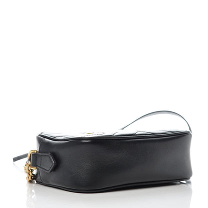 Gucci Calfskin Matelasse Mini GG Marmont Chain Shoulder Bag Black 4 of 9