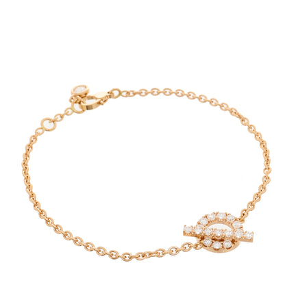 Hermes 18K Rose Gold Diamond Finesse Bracelet ST 1 of 3