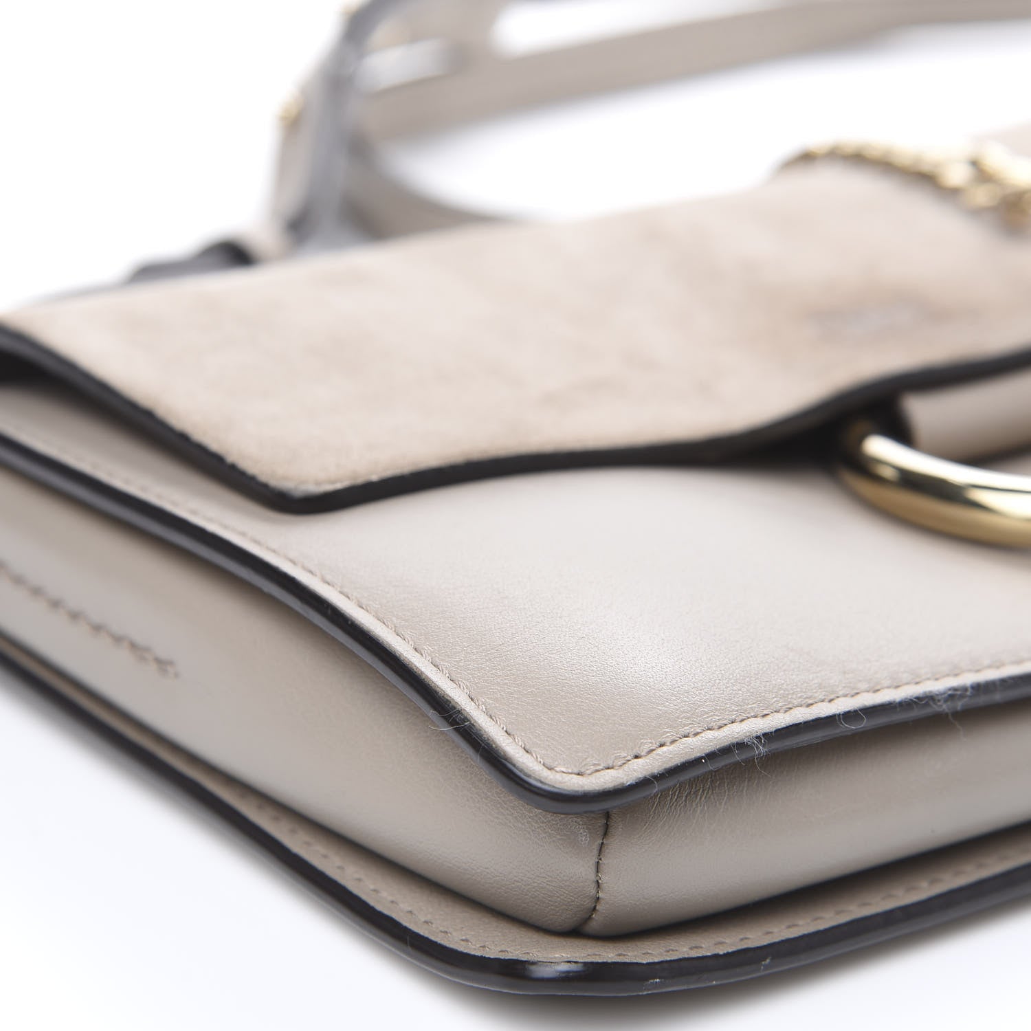 Chloe Suede Calfskin Small Faye Shoulder Bag Motty Grey 7 of 11