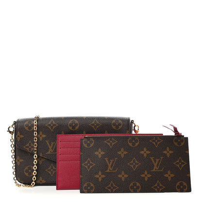 Louis Vuitton Monogram Pochette Felicie Chain Wallet Fuchsia 3 of 12