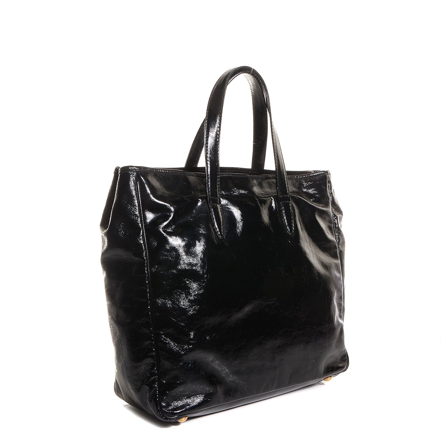 Saint Laurent Patent Medium Y-Mail Tote Black 3 of 7