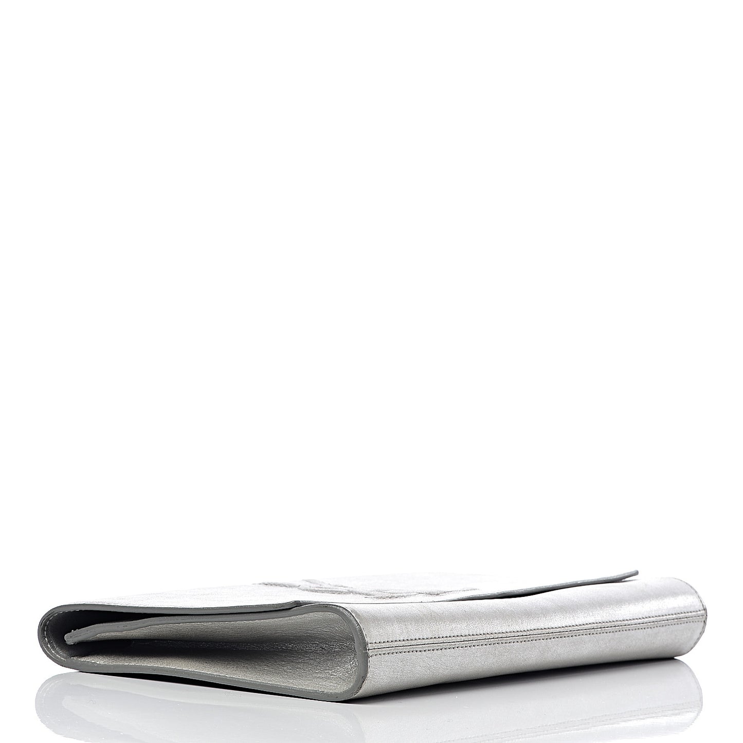 Metallic Calfskin Monogram Large Belle De Jour Clutch Silver