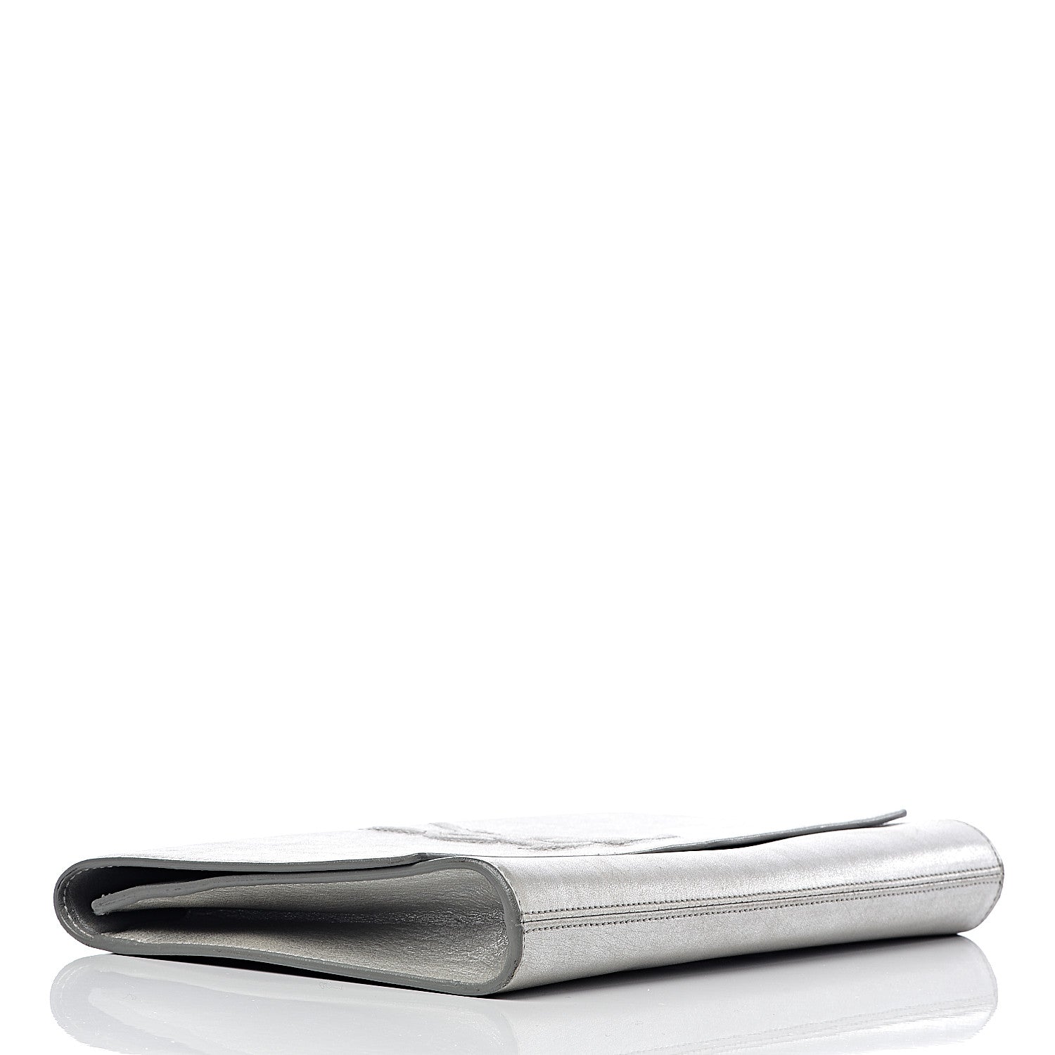 Saint Laurent Metallic Calfskin Monogram Large Belle De Jour Clutch Silver 4 of 9