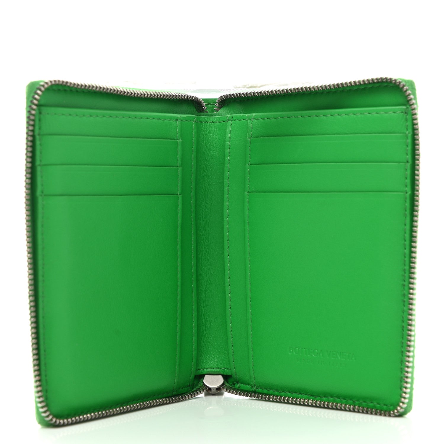 Bottega Veneta Nappa Maxi Intrecciato Zip Around Wallet Parakeet 5 of 7