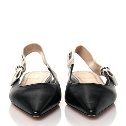 Christian Dior Lambskin Ribbon J'Adior Slingback Ballet Flats 36 Black 2 of 9
