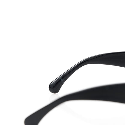 Chanel Acetate Tweed Wool CC Rectangle Sunglasses 5514 Black 6 of 10