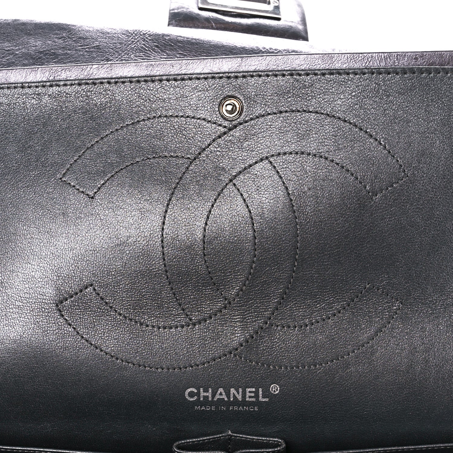 Chanel Metallic Aged Calfskin Quilted 2.55 Reissue 227 Flap Dark Silver 6 of 12