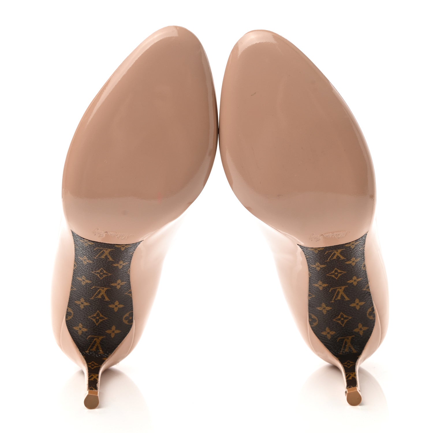 Louis Vuitton Patent Monogram Pumps 36 Nude 5 of 9