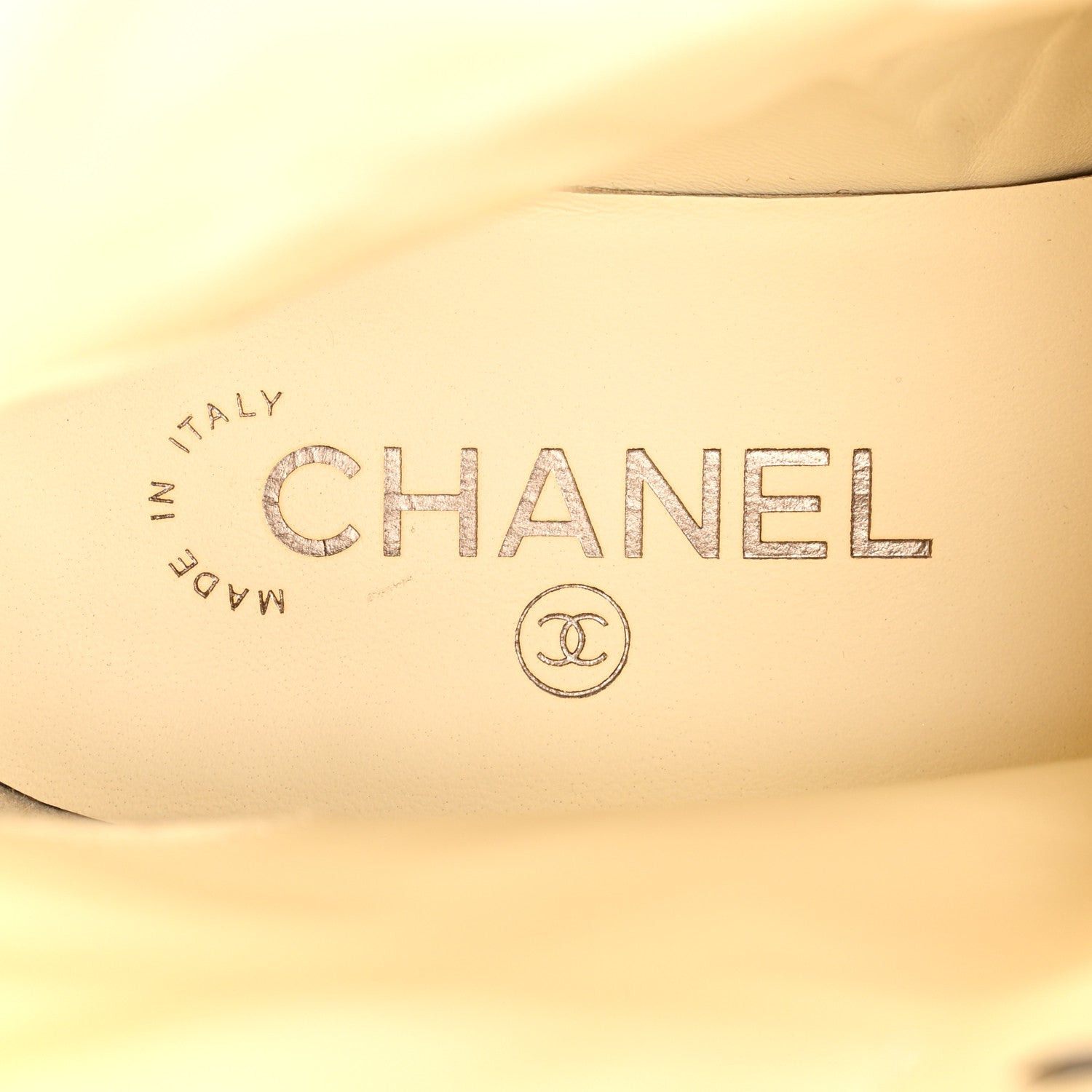 Chanel Lambskin Pearl Chain CC Combat Boots 38 Ivory Black 7 of 11