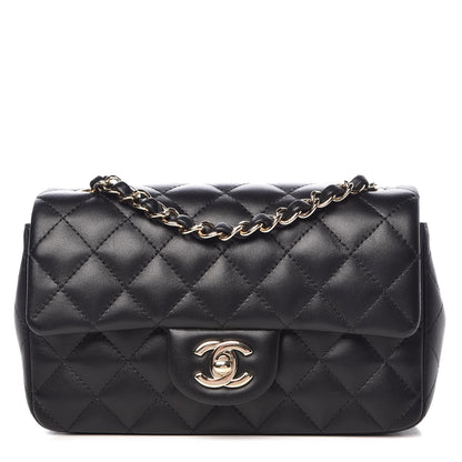 Chanel Lambskin Quilted Mini Rectangular Flap Black 1 of 7