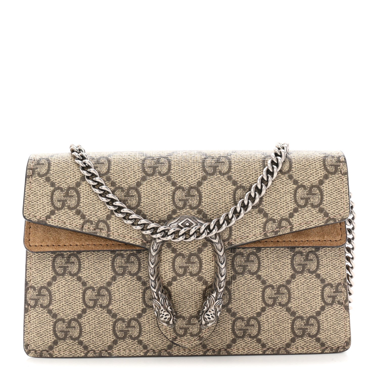 Gucci GG Supreme Monogram Super Mini Dionysus Shoulder Bag Taupe 1 of 10