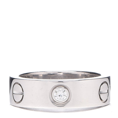 Cartier 18K White Gold 3 Diamond 5.5mm LOVE Ring 49 5 1 of 7