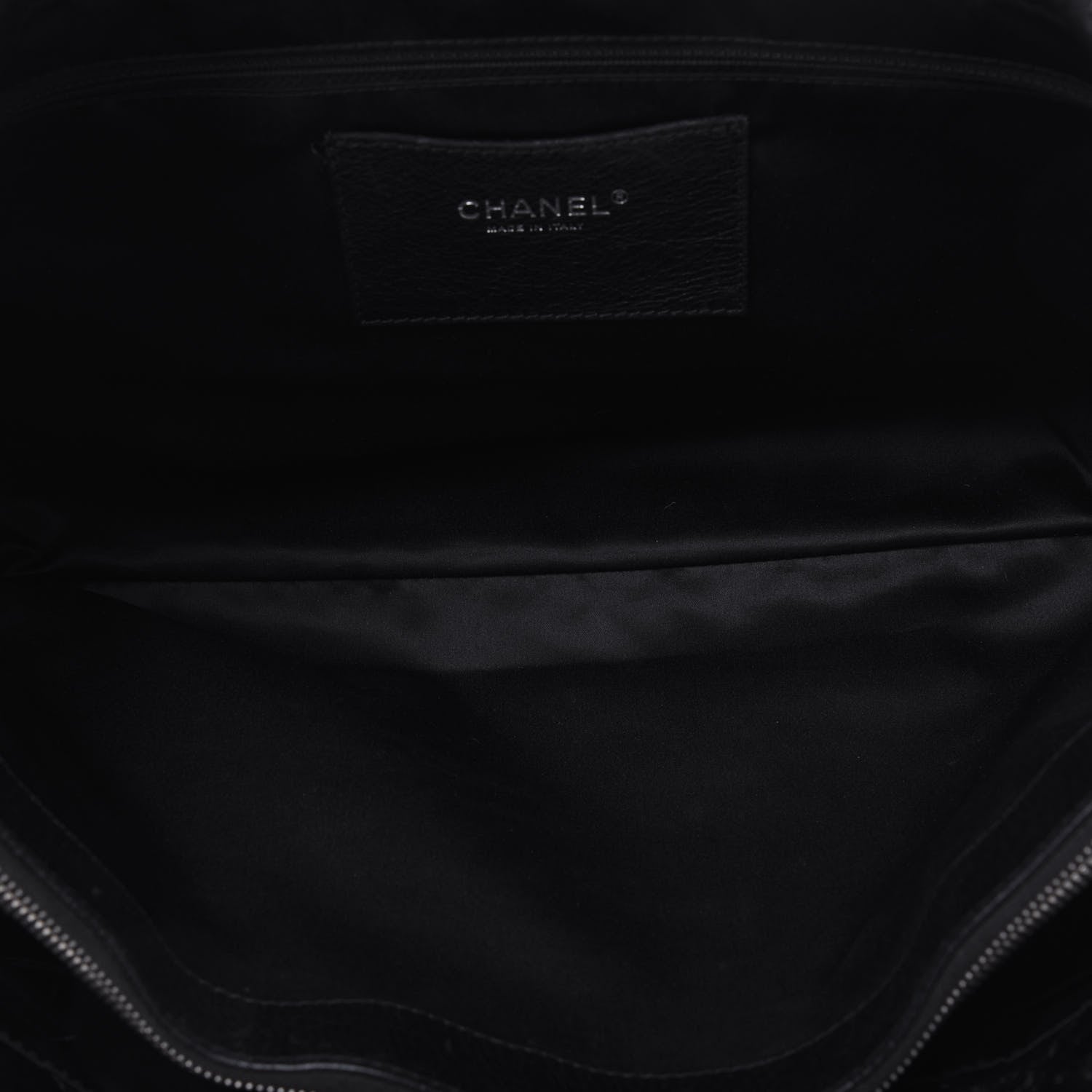 Chanel Glazed Calfskin Large On The Road Tote Black 6 of 22