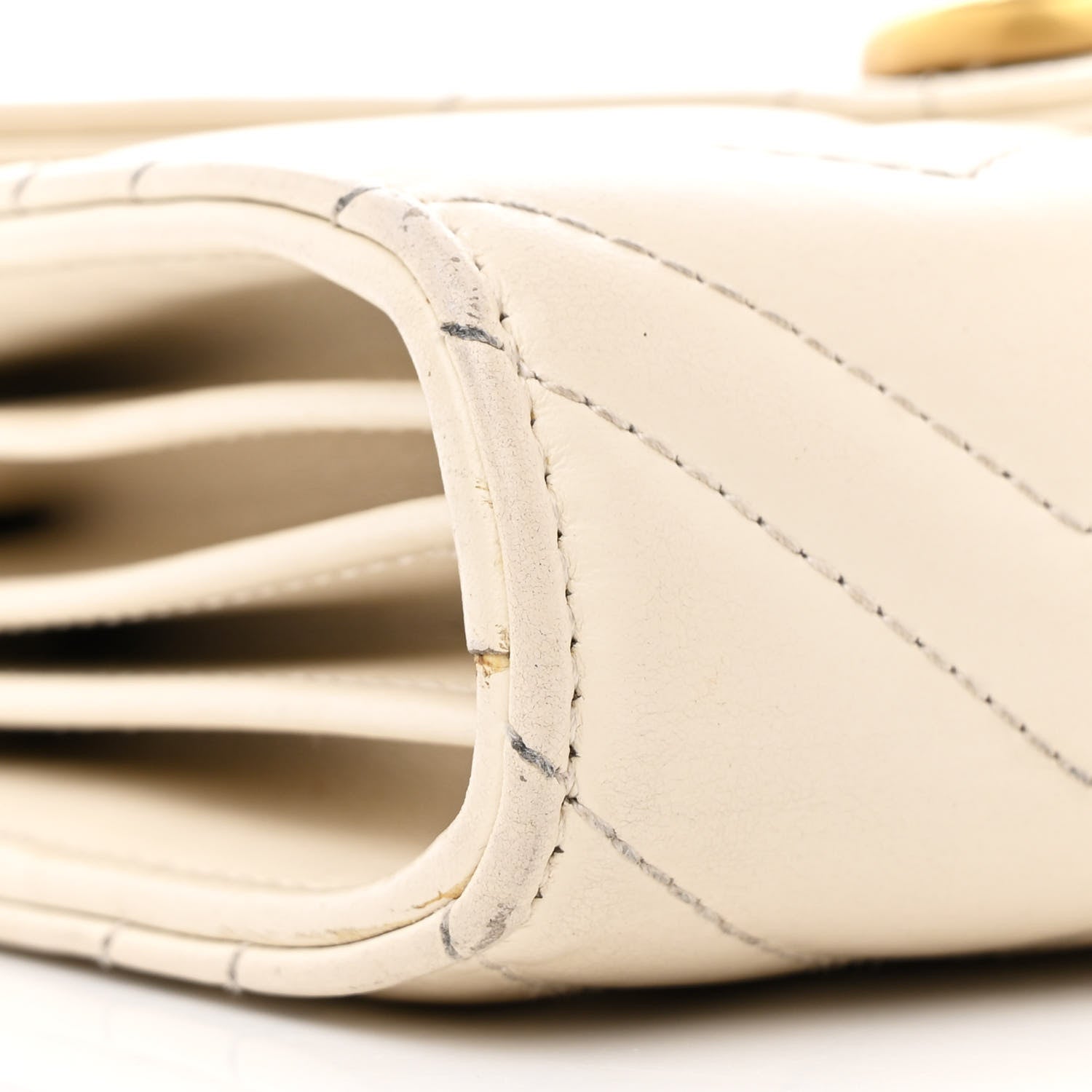 Gucci Calfskin Matelasse GG Marmont Chain Wallet Mystic White 11 of 17