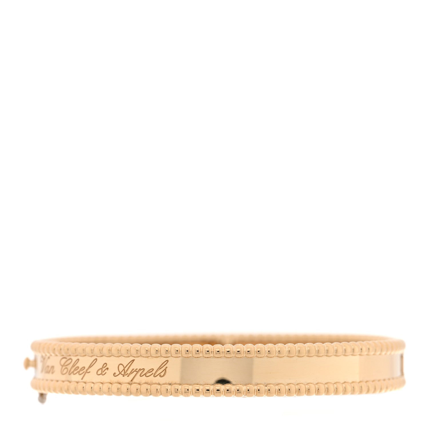 Van Cleef & Arpels 18K Yellow Gold Perlee Signature Bangle Bracelet S 1 of 3
