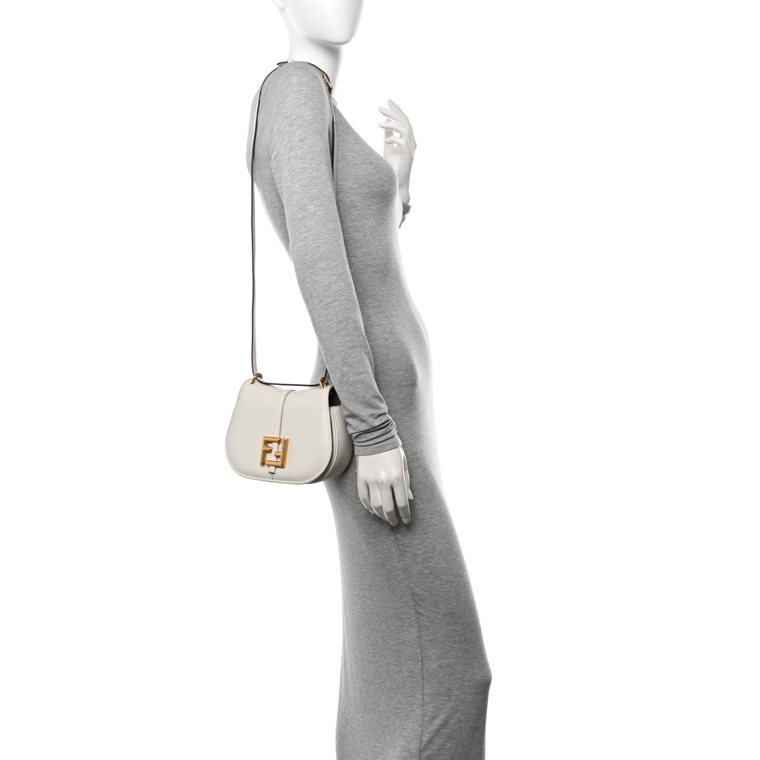 Fendi Vitello Brenta Cher Mini Fendi C'mon White Ice 2 of 9