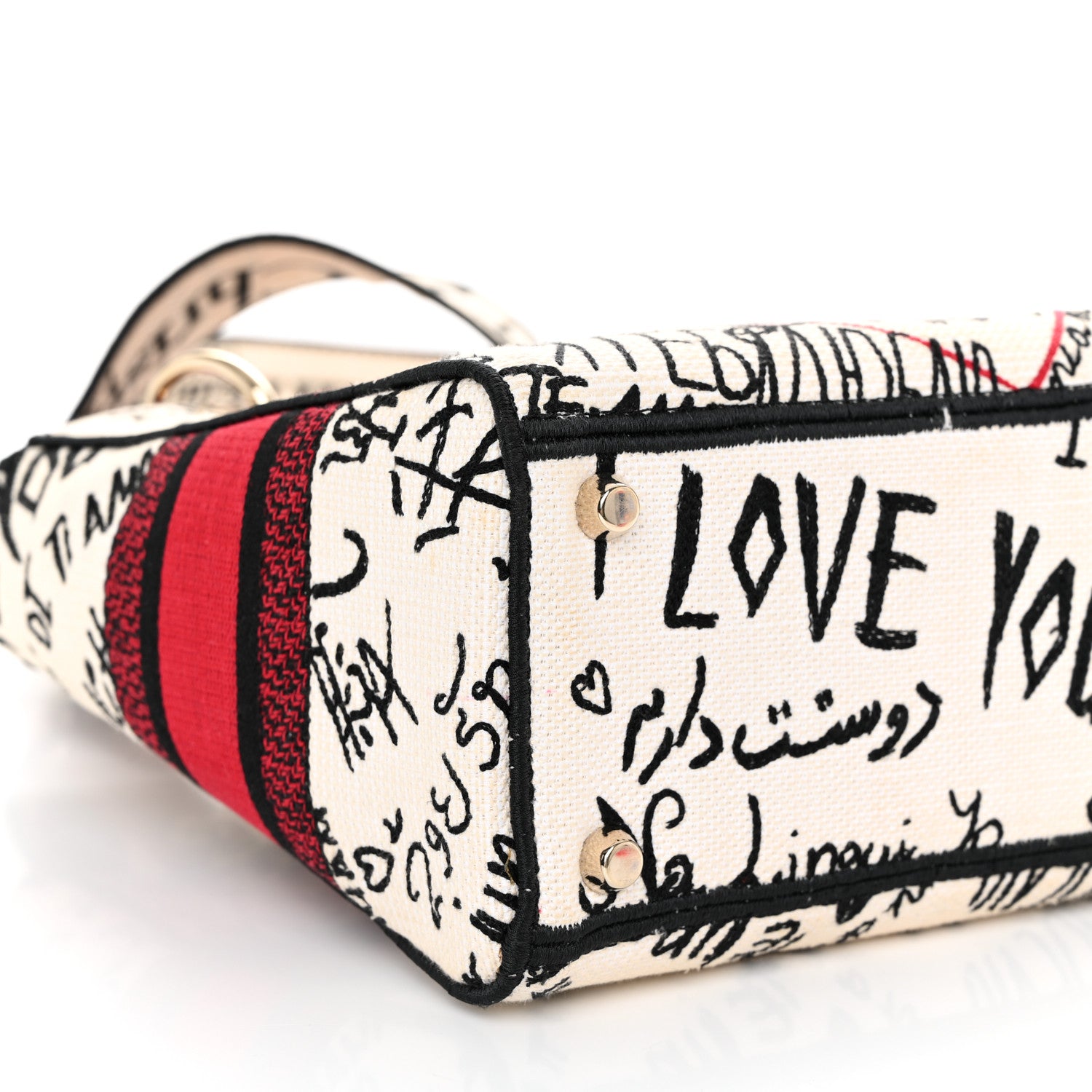 Christian Dior Canvas Medium DiorAmour Graffiti Lady D-Lite Latte 9 of 10
