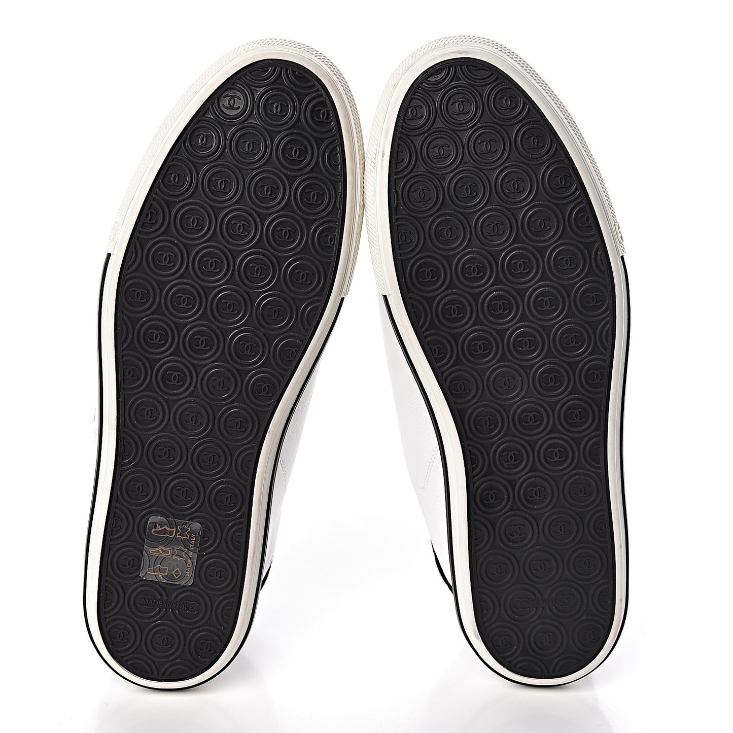 Calfskin Suede CC Sneakers 36.5 White Black