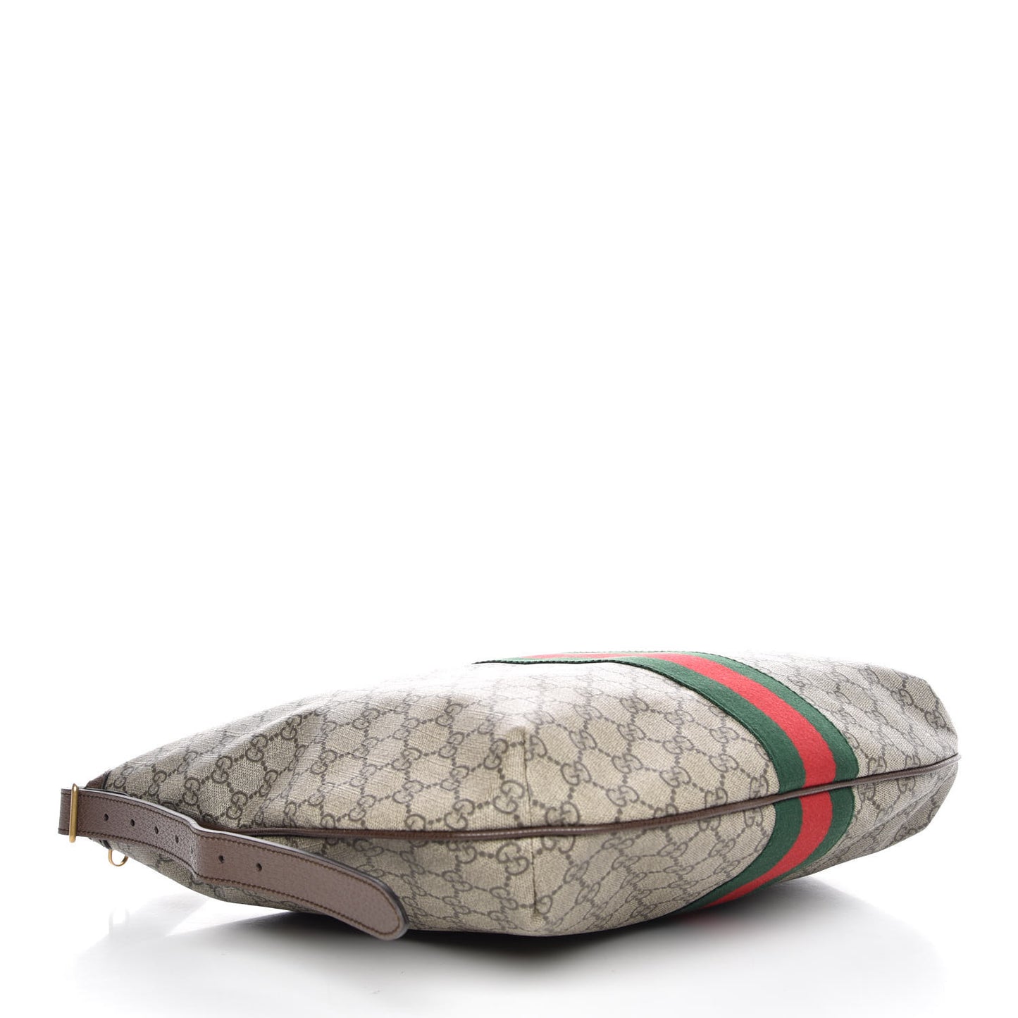 GG Supreme Monogram Web Ophidia Half Moon Hobo Brown