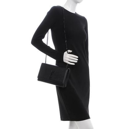 Saint Laurent Grain De Poudre Medium Classic Monogram Kate Satchel Black 2 of 10