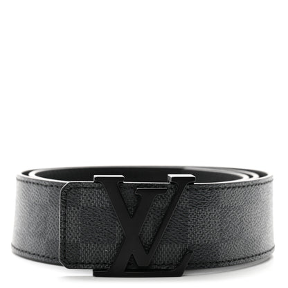 Louis Vuitton Damier Graphite 40mm LV Initiales Belt 85 34 1 of 9