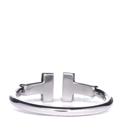 Tiffany 18K White Gold Diamond T Wire Ring 53 6.25 3 of 5
