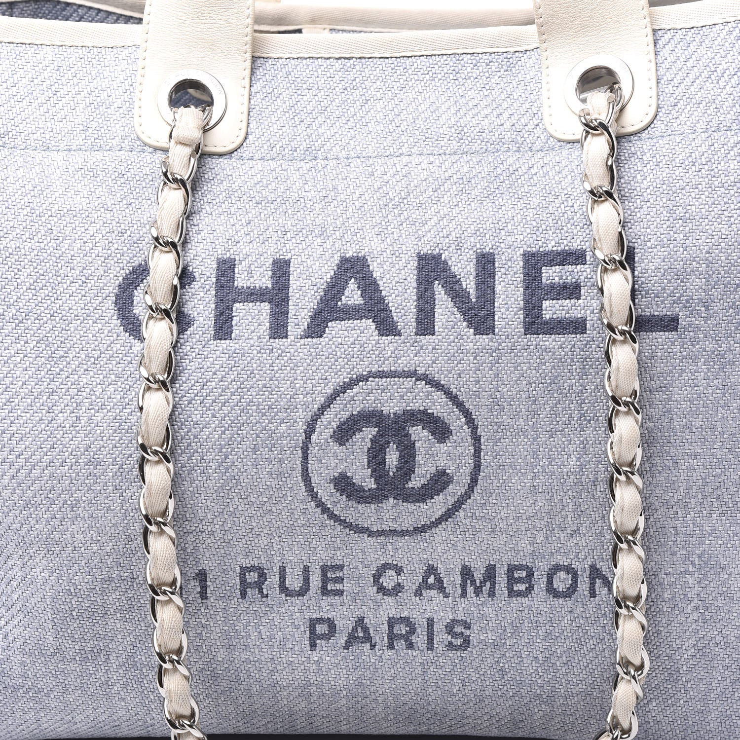 Chanel Canvas Medium Deauville Tote Light Blue 11 of 11