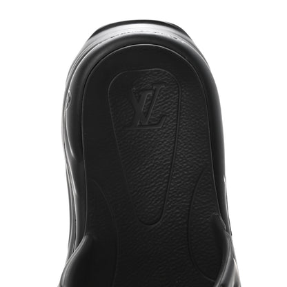 Louis Vuitton Rubber Embossed Monogram Pool 55 Flat Comfort Mule 37 Black 8 of 8